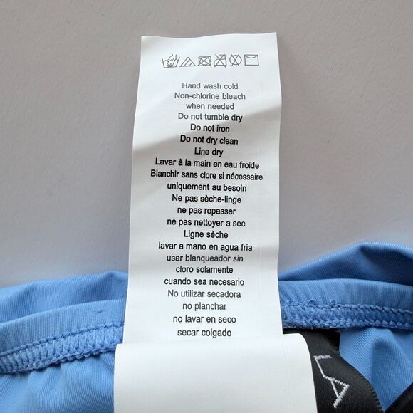 NWT La Blanca Island Goddess Shirred Band Hipster Bikini Bottoms in Chambray 10 - Picture 9 of 12